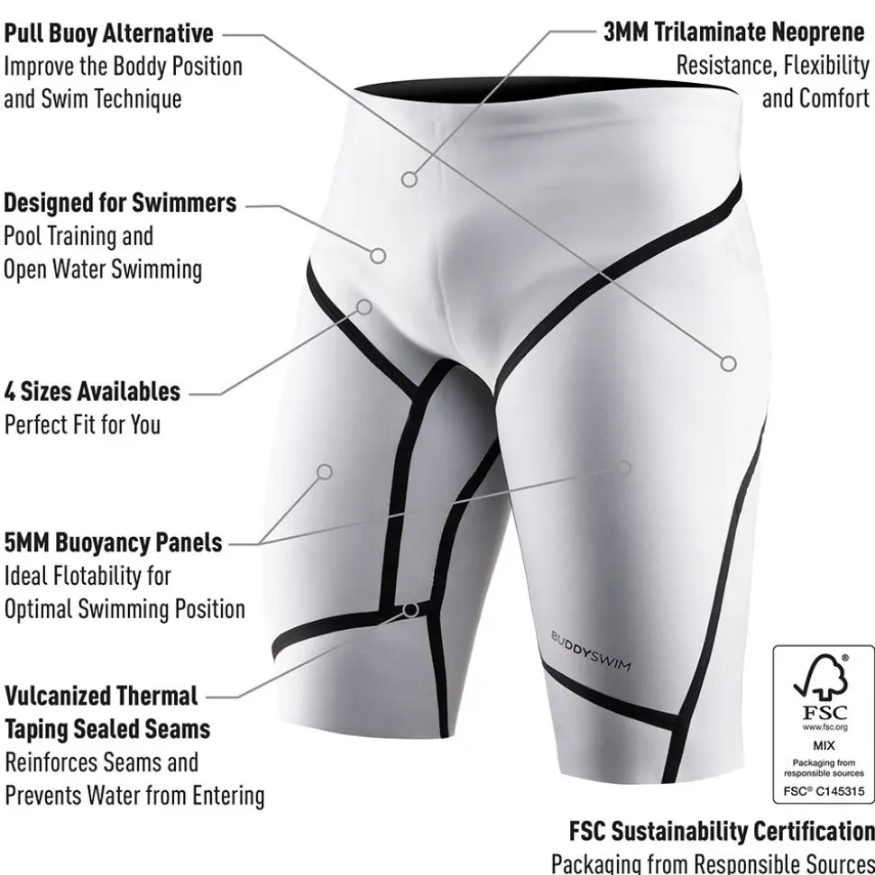 Buddyswim Pantalones cortos de flotación Trilaminate Warmth 5/3 mm