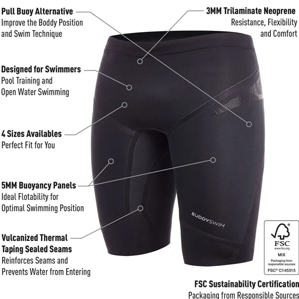 Buddyswim Pantalones cortos de flotación Trilaminate Warmth 5/3 mm