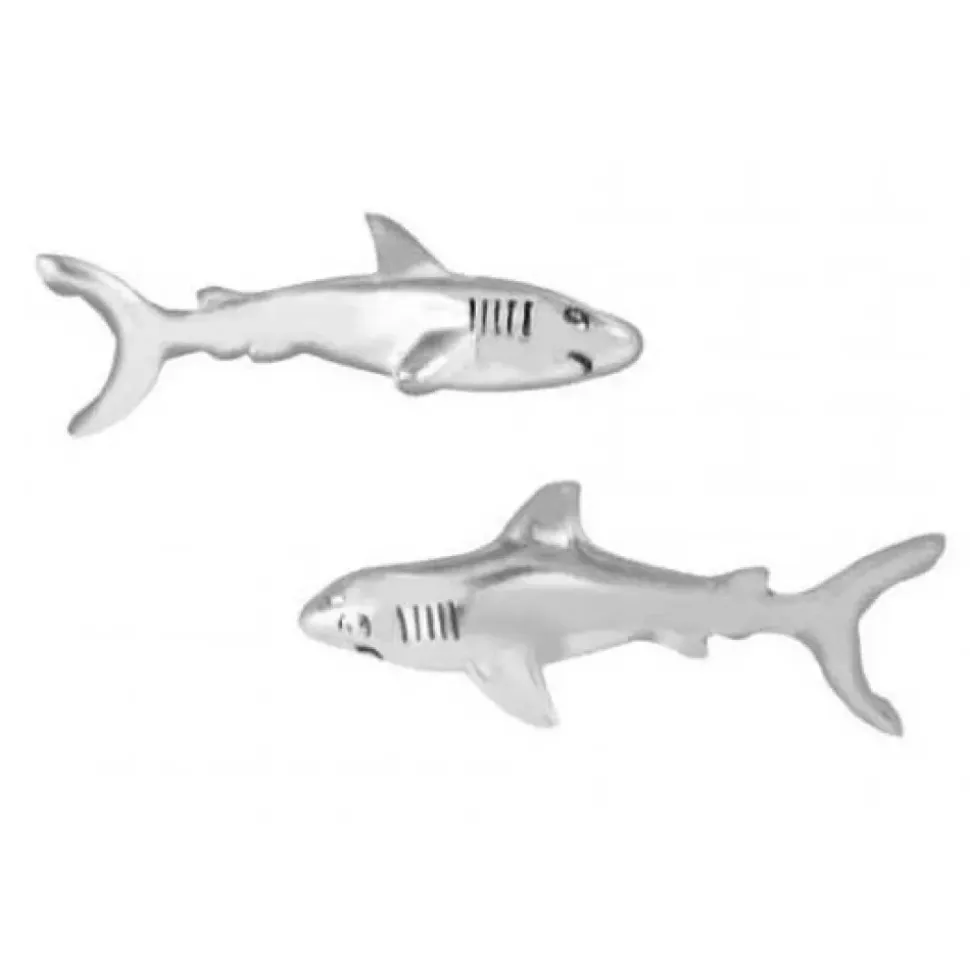 Dive Silver Pendientes Medium Shark