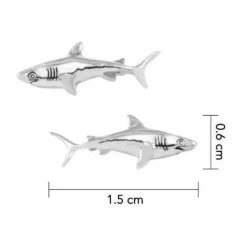 Dive Silver Pendientes Small Shark