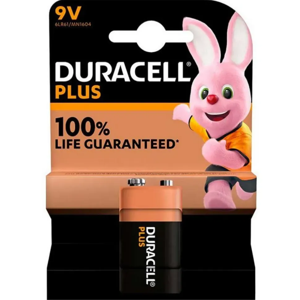 Duracell Batería alcalina Plus 9V 6LR61