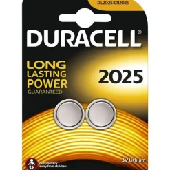 Duracell Batería de botón de litio 2025 paquete de 2 baterías