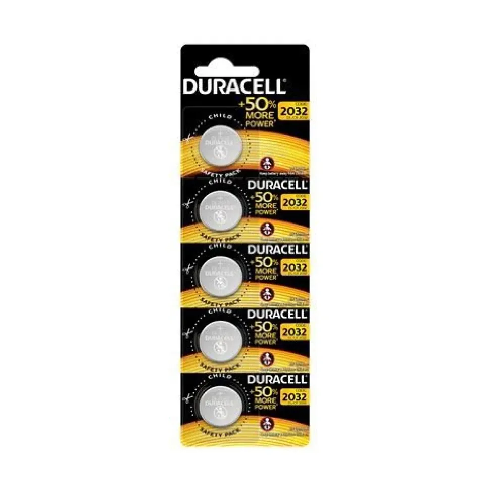 Duracell Pila de botón de litio 2032 Paquete de 5 baterías