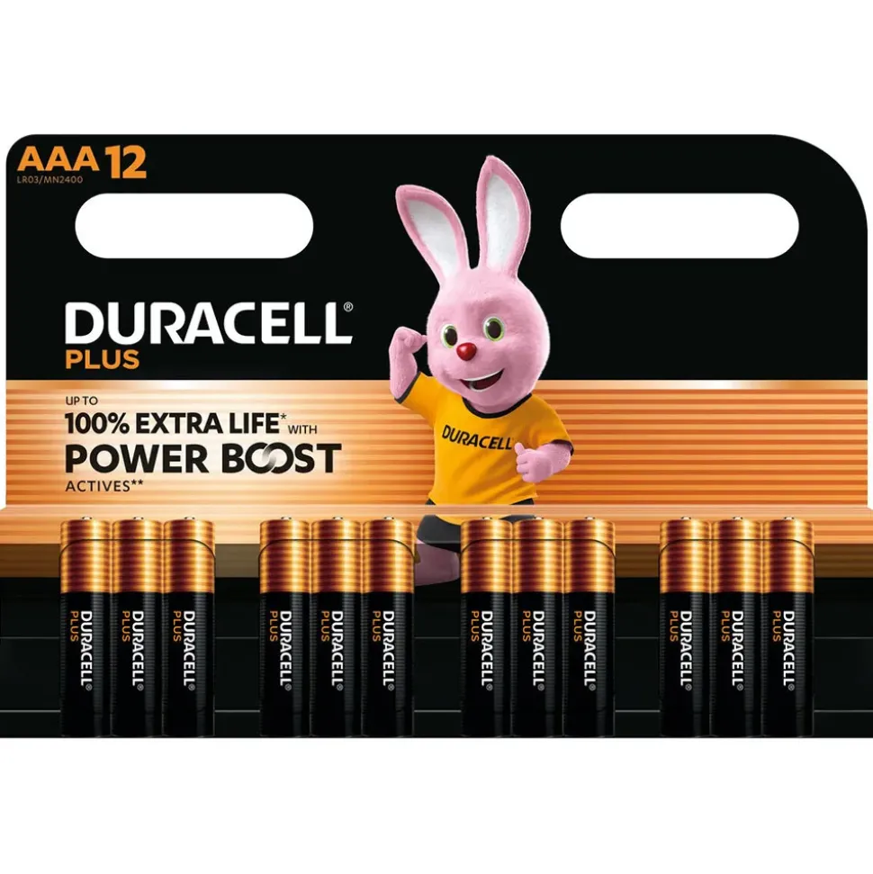 Duracell Pilas alcalinas AAA Plus Power Boost DPBLR3B12 1.5V 12 unidades
