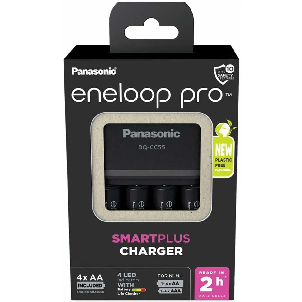 Eneloop Cargador de batería BQ-CC55/+4AA