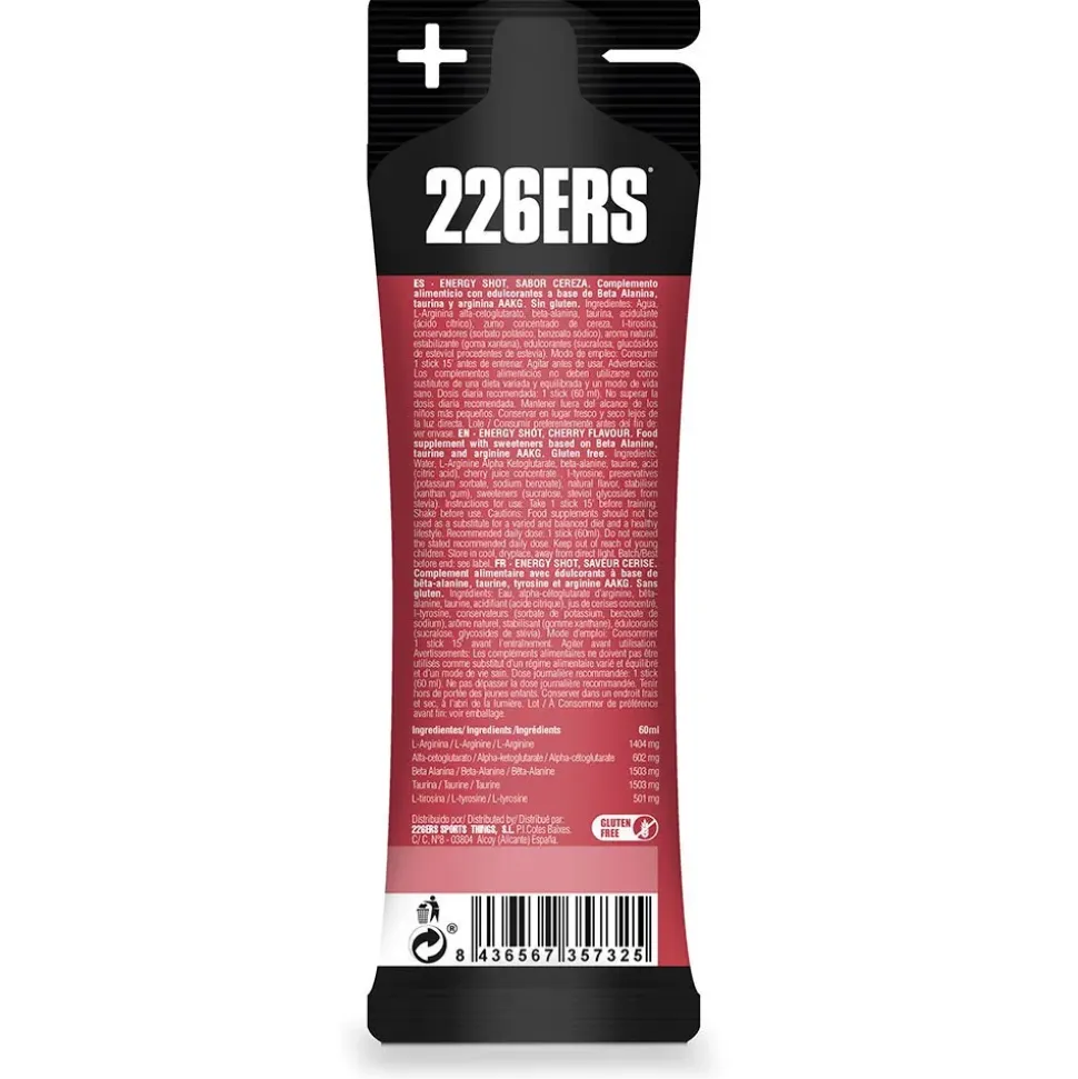 226ERS Bebida energética monodosis Shot Zero CAFF Cereza 60ml