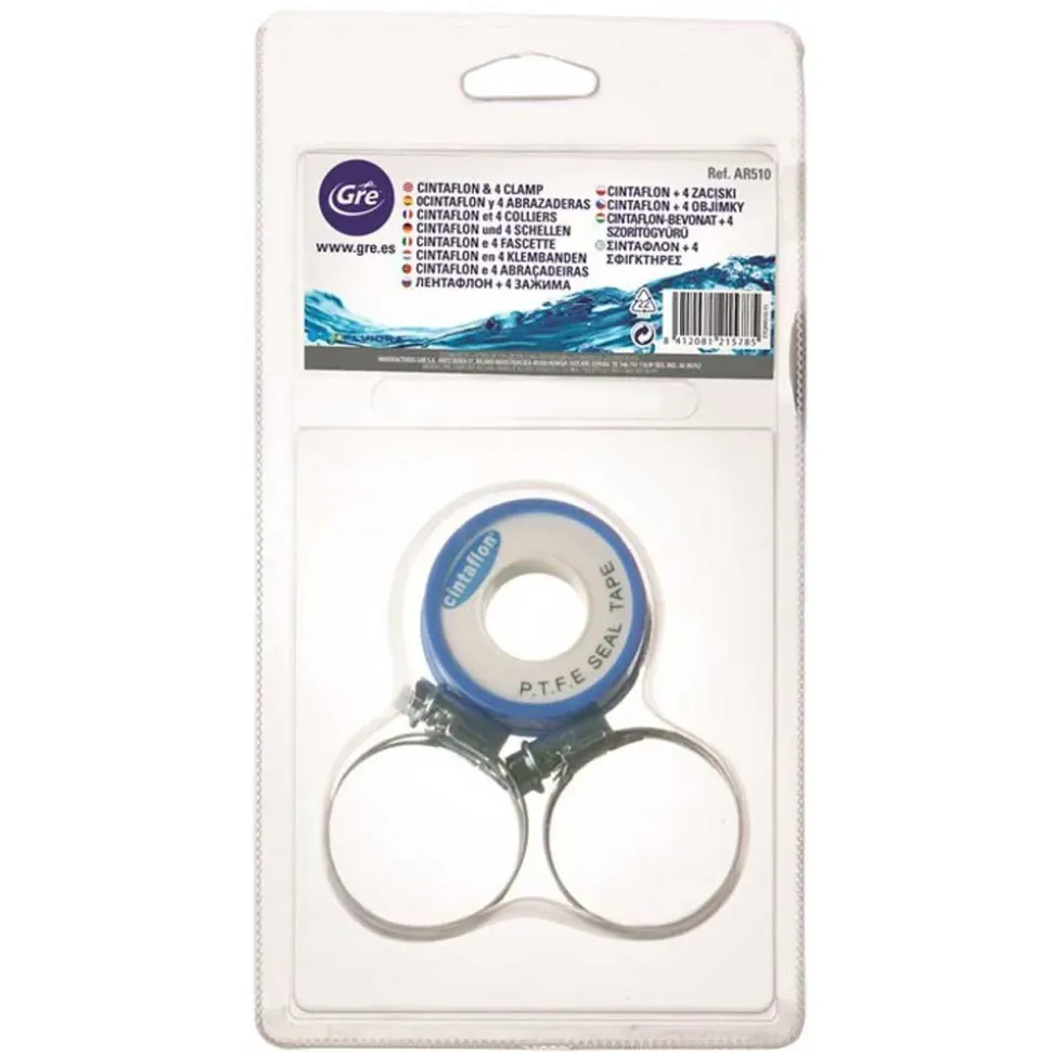 Gre Cinta de teflón + 4 abrazaderas 38-32 mm