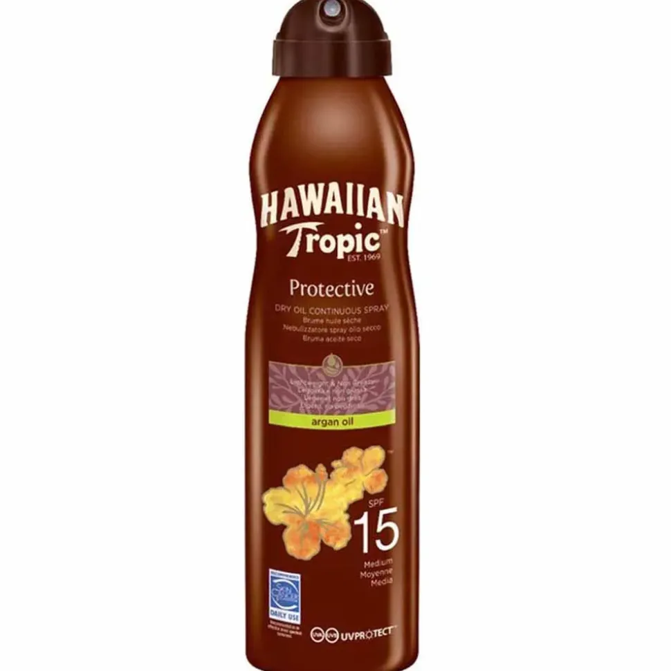 Hawaiian Tropic Protector Protective Dry Oil Spray Brume SPF15 177ml