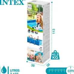 Intex Bomba de piscina con filtro de cartucho y marco de metal 450x220x84 cm reacondicionado