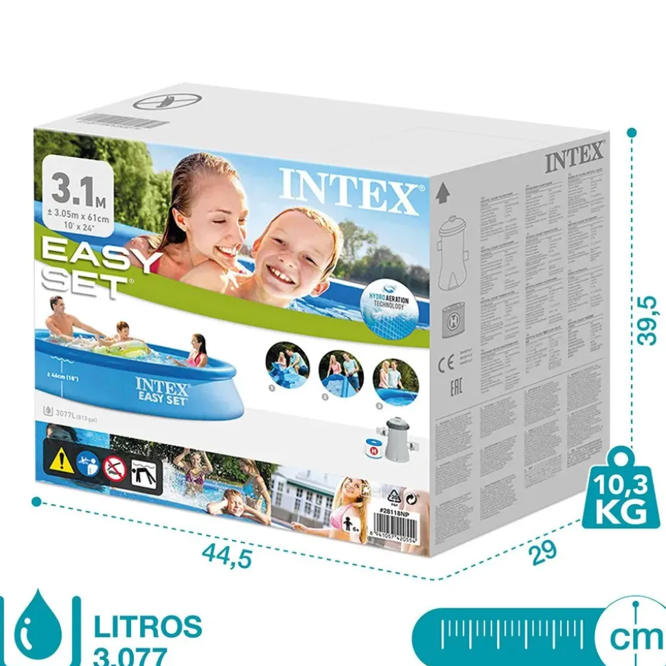 Intex Piscina Easy Set con bomba de filtro de cartucho 305x61cm