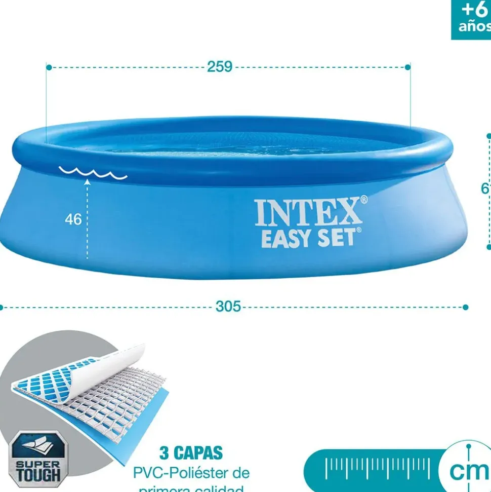 Intex Piscina Easy Set con bomba de filtro de cartucho 305x61cm