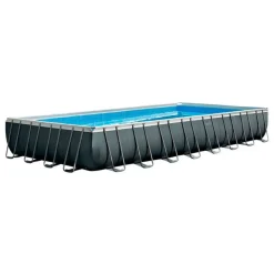 Intex Piscina rectangular con marco sobre el suelo Acero Ultra XTR 975x488x132 cm