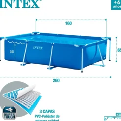 Intex Piscina tubular rectangular Small Frame Collapsible