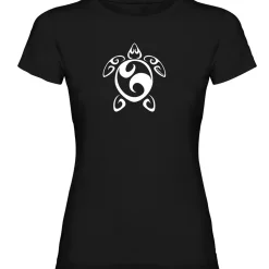 Kruskis Camiseta de manga corta para mujer Sea Turtle Tribal