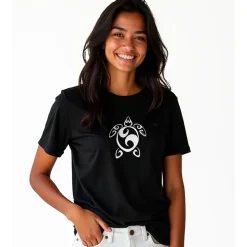 Kruskis Camiseta de manga corta para mujer Sea Turtle Tribal