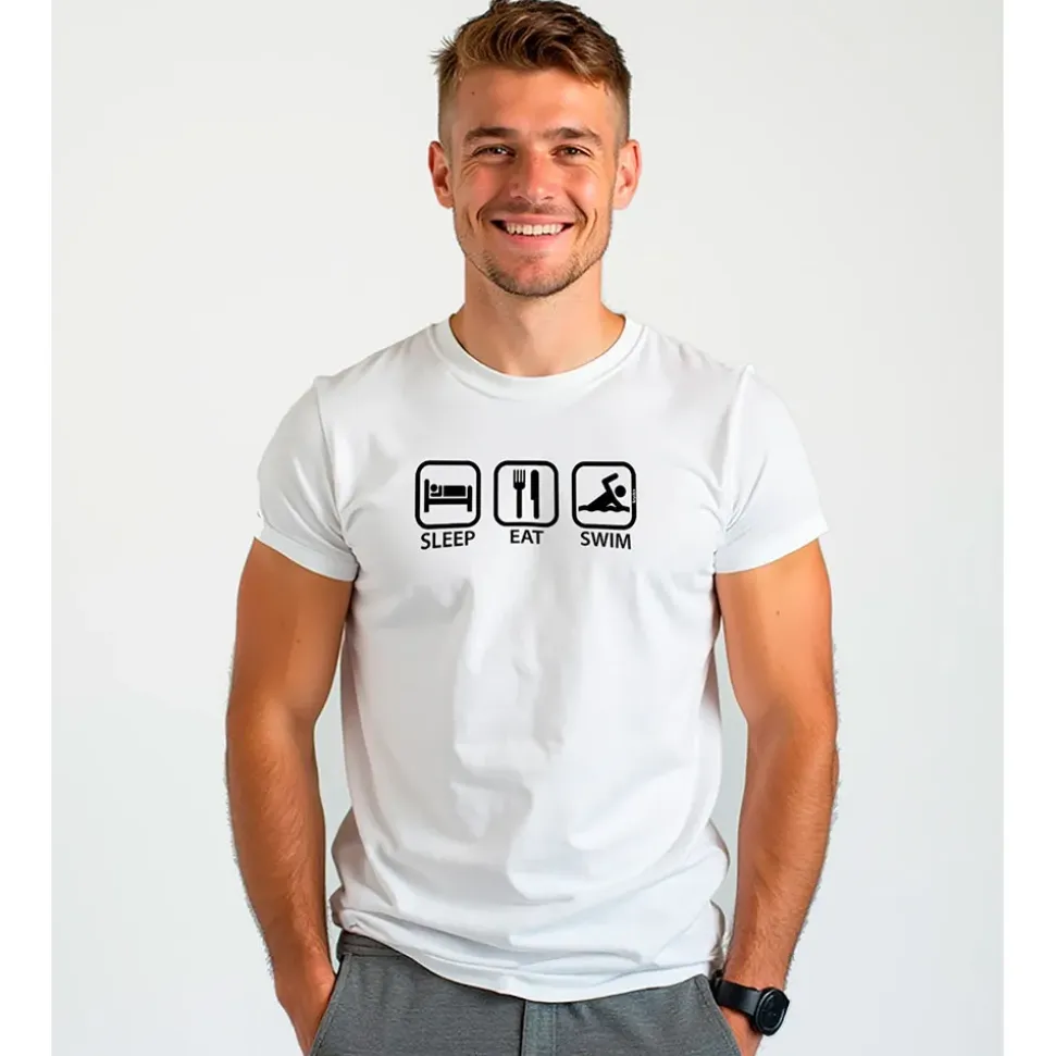 Kruskis Camiseta de manga corta Sleep Eat and Swim