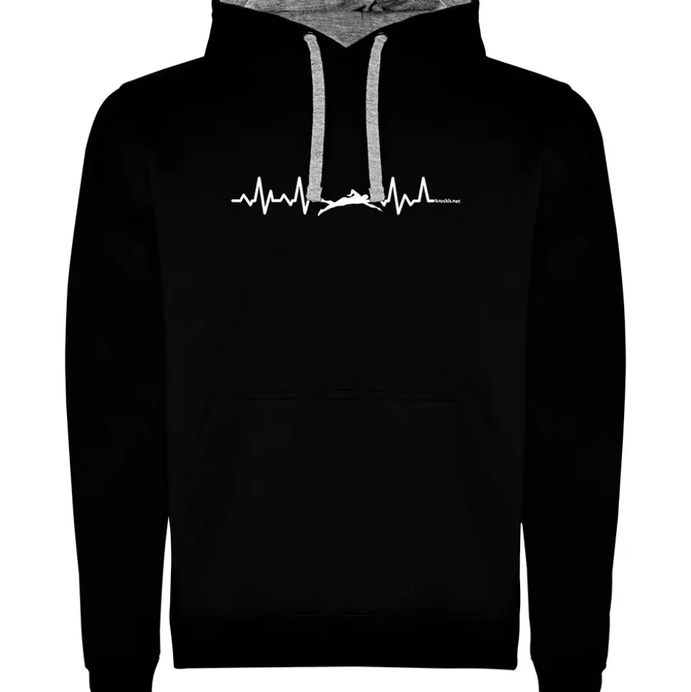 Kruskis Sudadera con capucha Swimming Heartbeat Two-Colour