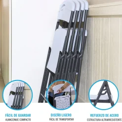 Lifetime Silla plegable fija de aluminio 92125