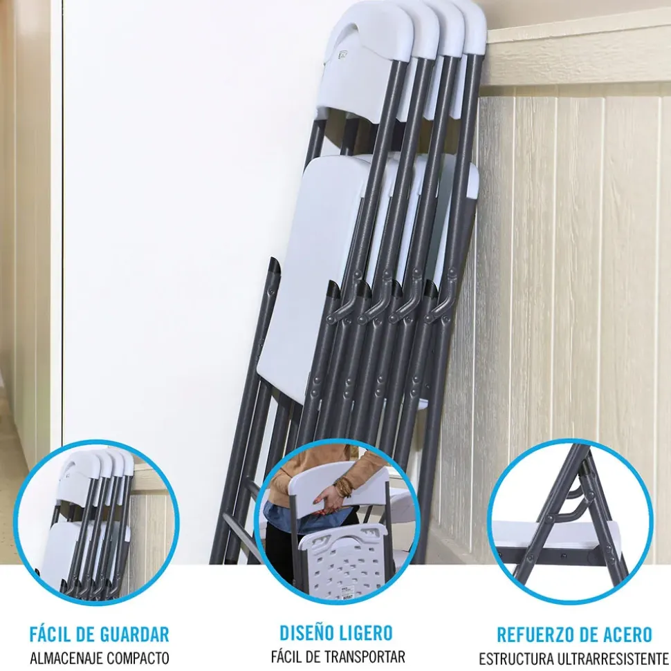 Lifetime Silla plegable fija de aluminio 92125