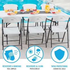 Lifetime Silla plegable fija de aluminio 92125