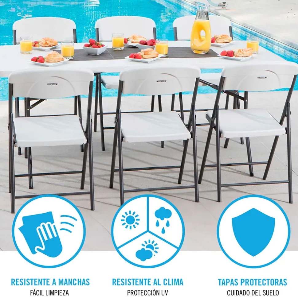 Lifetime Silla plegable fija de aluminio 92125
