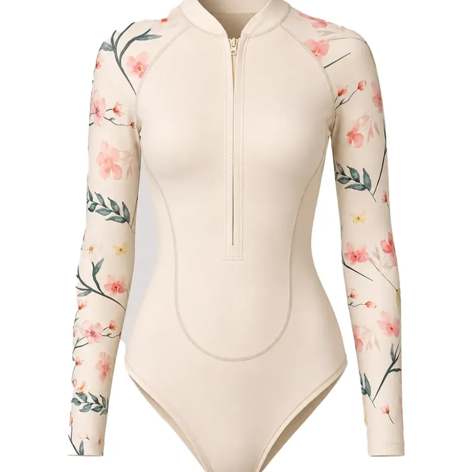 Loum Shorty manga larga cremallera frontal para mujer Aquabelle