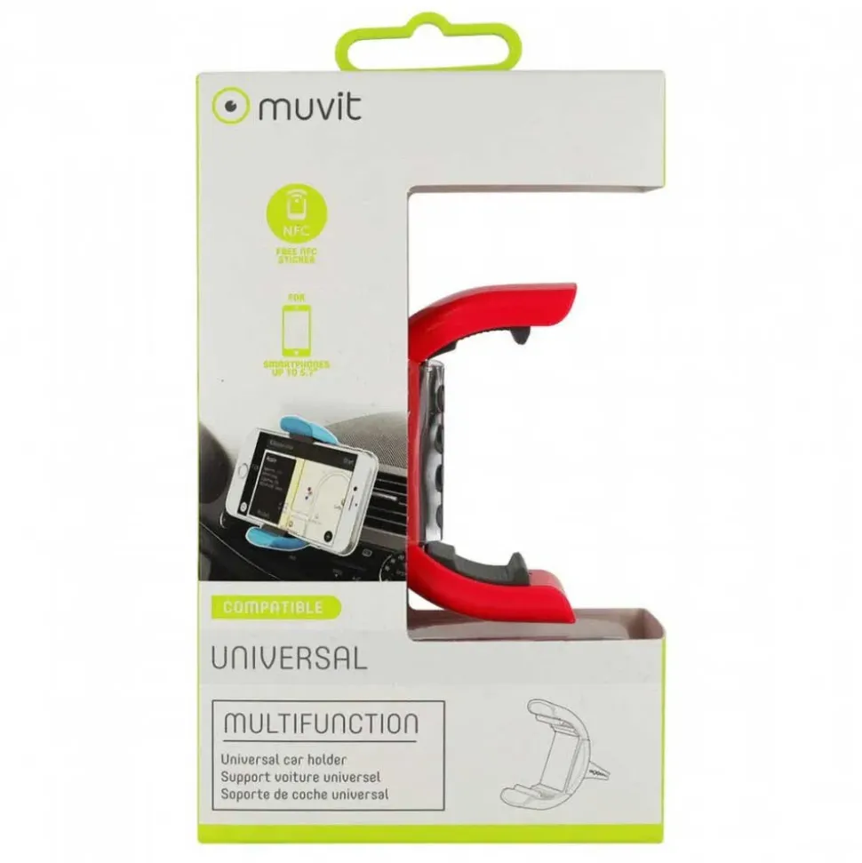 Muvit Rejilla de ventilación de aire giratoria Soporte universal para automóvil de 5.7 pulgadas
