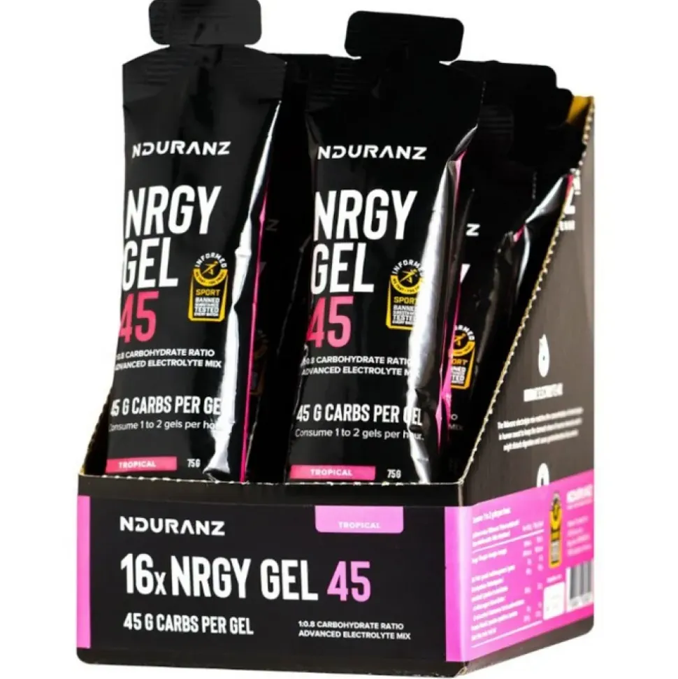 Nduranz Caja de geles energéticos Nrgy 45 Tropical 75g 16 unidades