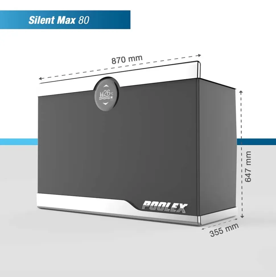 Poolex Bomba de calor Silent Max Model 80 Basin 35/50m3