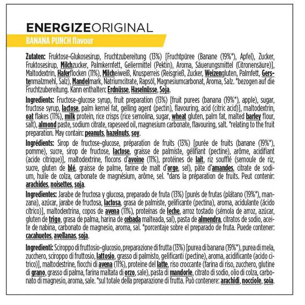 Powerbar Barrita energética Energize Original Ponche de plátano 55g