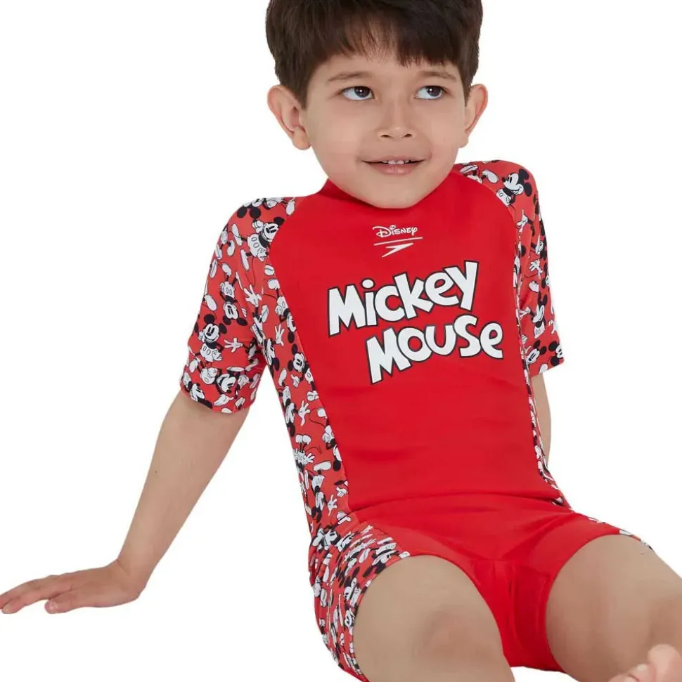 Speedo Shorty UV manga corta cremallera trasera Disney Mickey Mouse All-In-One
