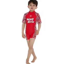 Speedo Shorty UV manga corta cremallera trasera Disney Mickey Mouse All-In-One