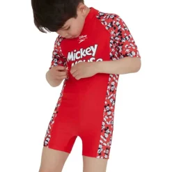 Speedo Shorty UV manga corta cremallera trasera Disney Mickey Mouse All-In-One