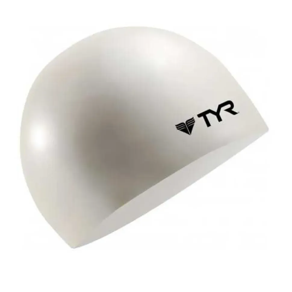TYR Gorro de natación Wrinkle Free Silicone White