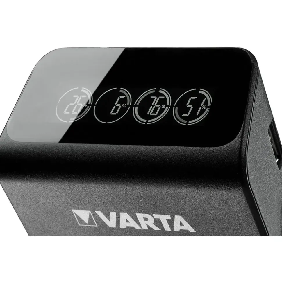Varta Cargador LCD Pug+ con 4 pilas AA de 2100 mAh