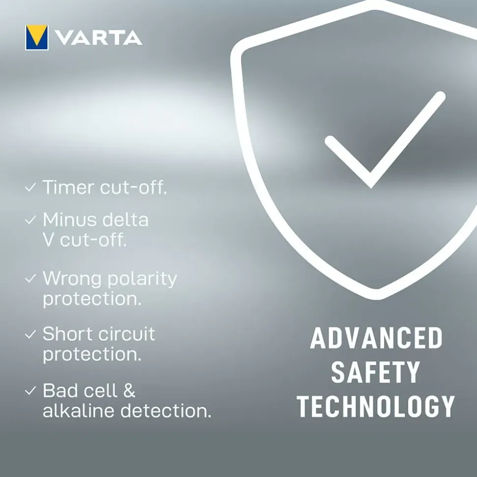 Varta Cargador LCD Pug+ con 4 pilas AA de 2100 mAh