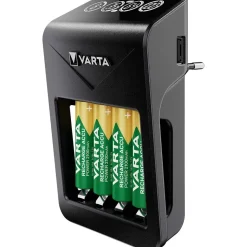 Varta Cargador LCD Pug+ con 4 pilas AA de 2100 mAh